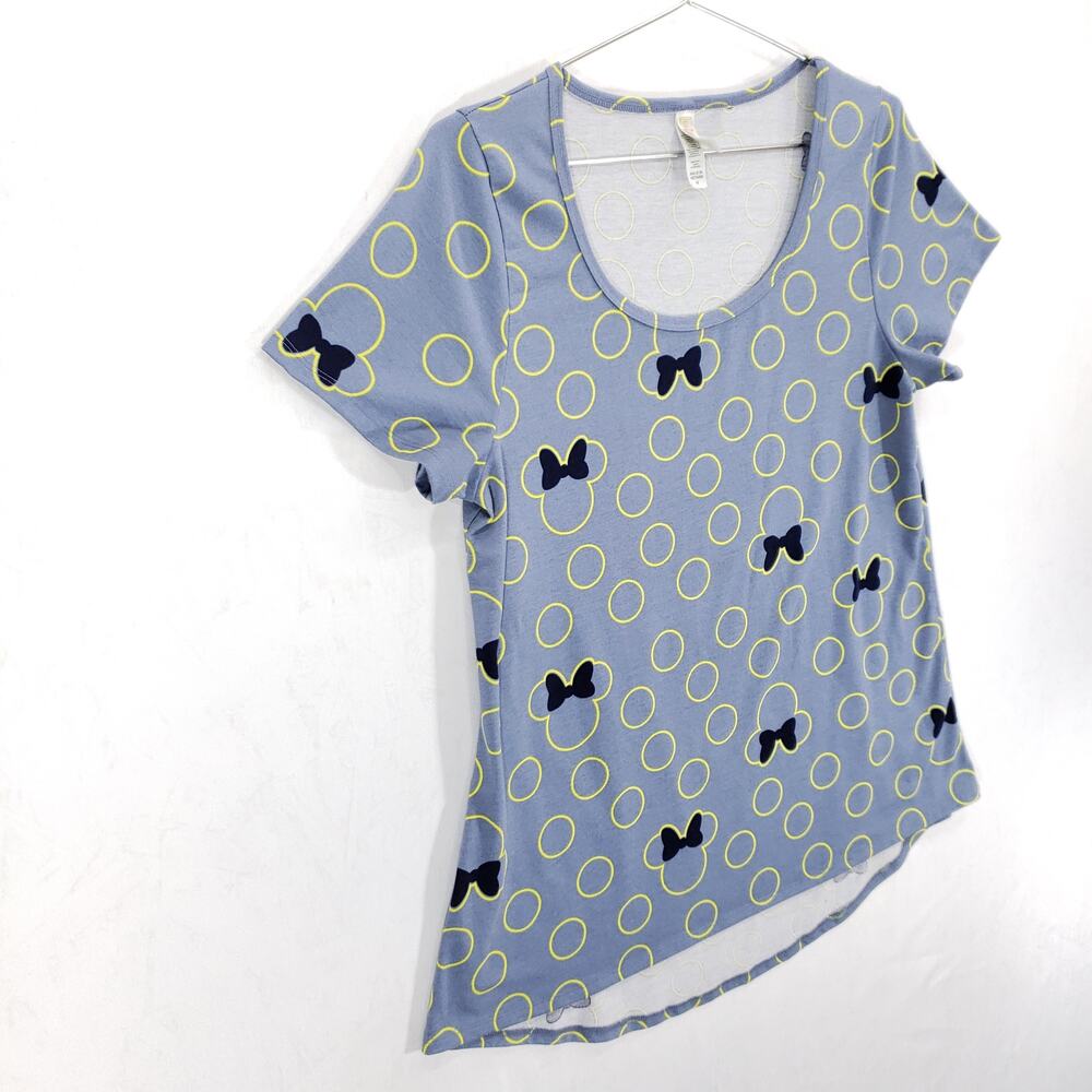 LuLaRoe Minnie Mouse Shirt Womens Medium Geometric Disney High Low Hem Pullover - Picture 3 of 6